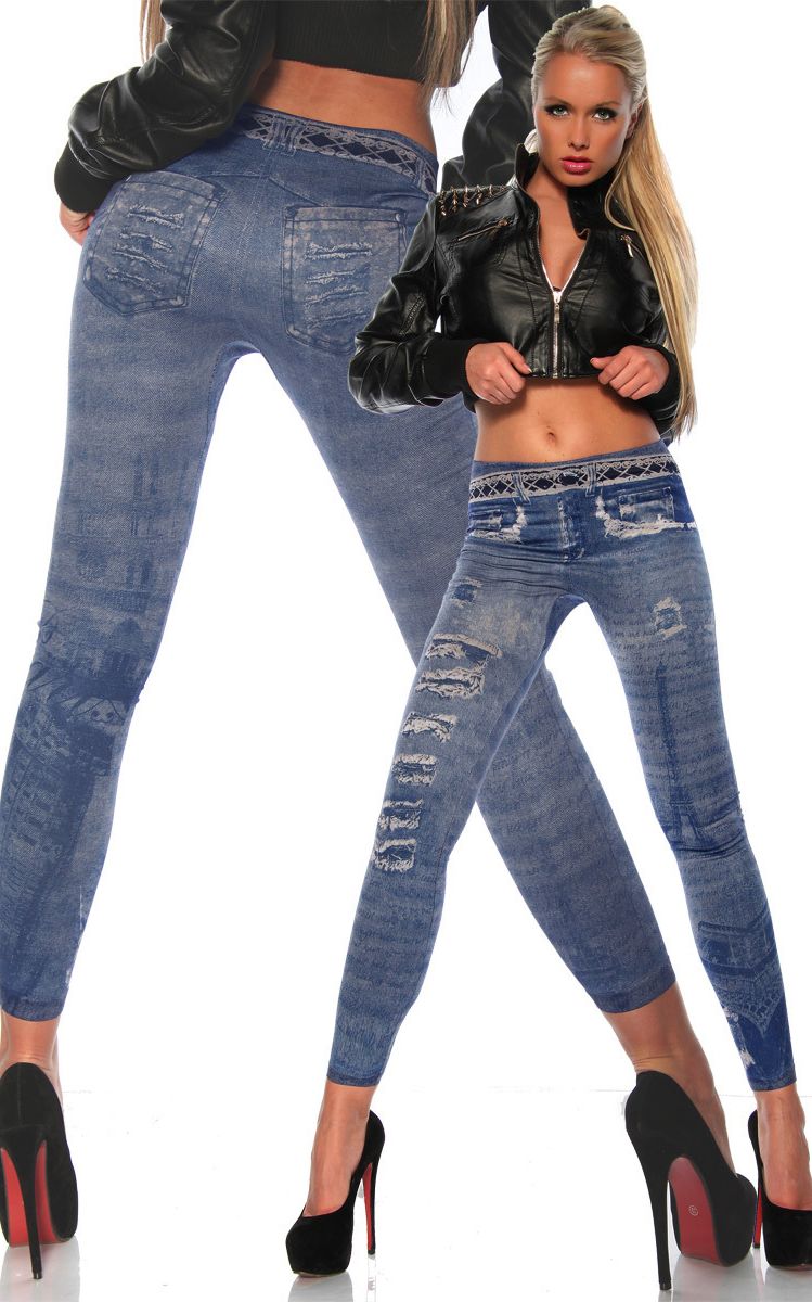 F8472-1 Print leggings jeans dark sexy
