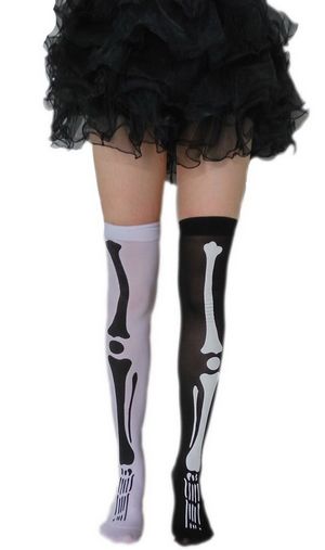 F8186 arty pskeleton socks costumes accessories adult socks