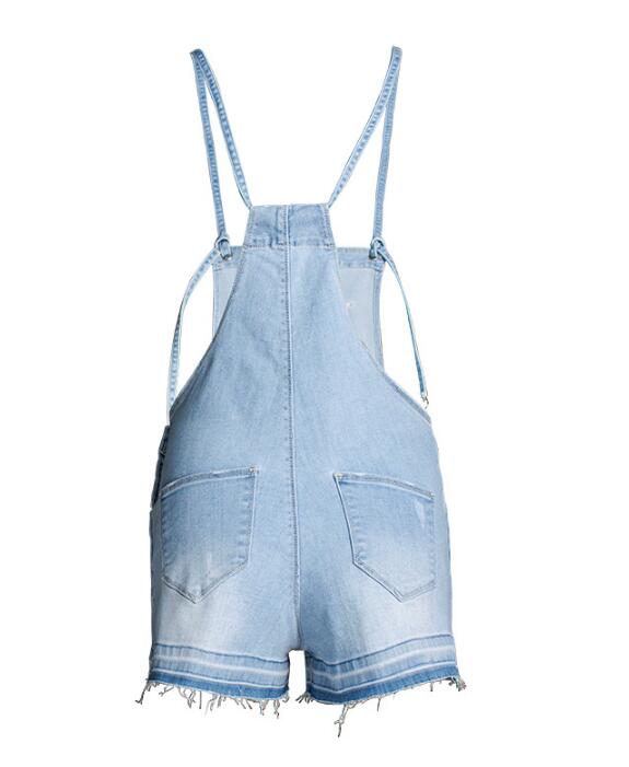 solid light blue romper