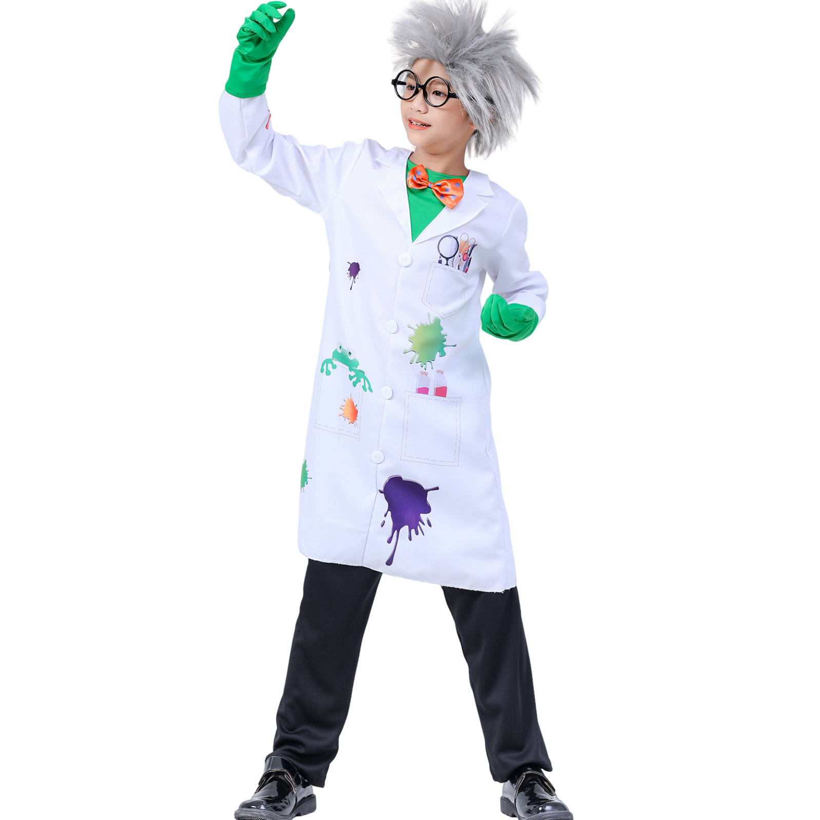 Crazy Scientist Cosplay Fancy Party Dress Mad Scientist Kids Halloween Costume