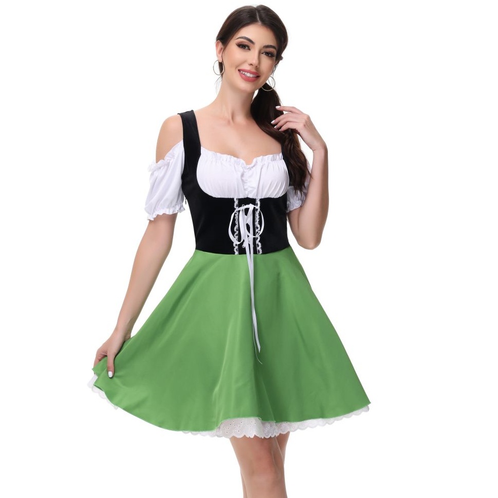 Womens German Dirndl Dress  for Bavarian Oktoberfest Carnival Maiden  Dress