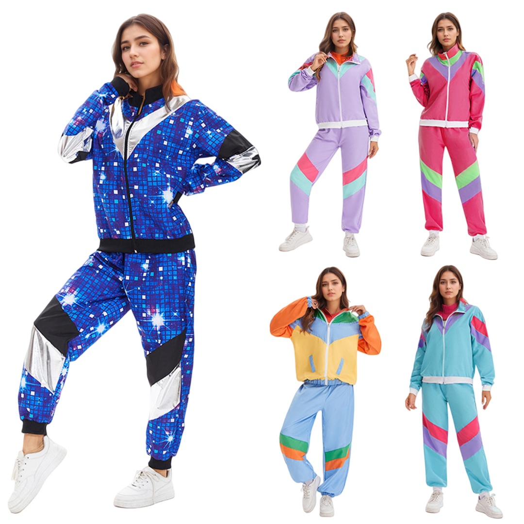 80s Vintage Hip Hop Tracksuit Halloween Retro Costume Fashion Sportswear