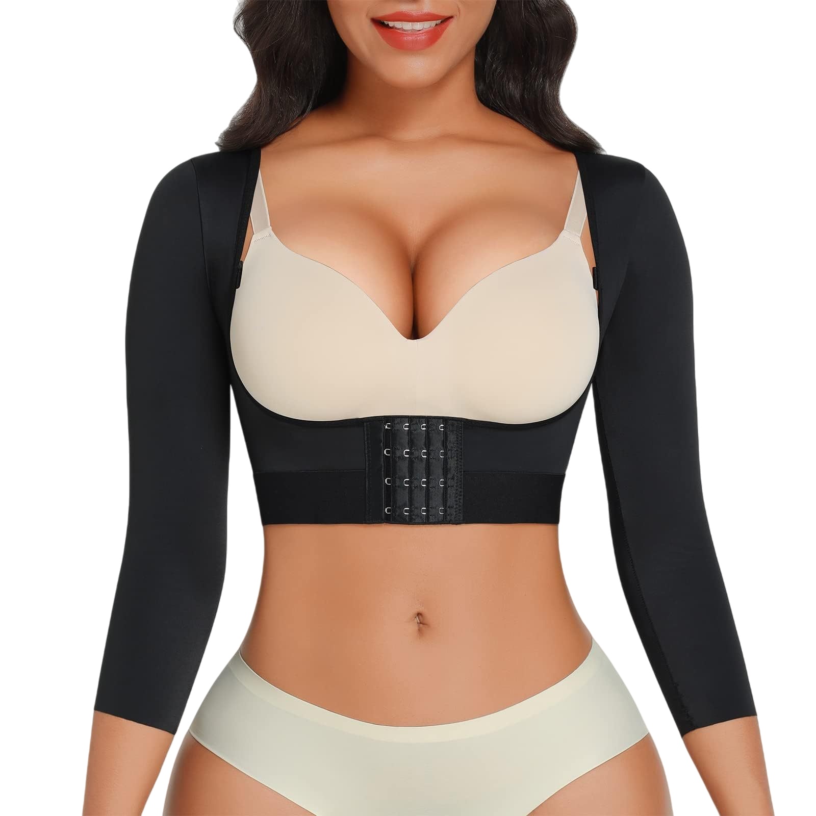 Womens Long Sleeve Posture Corrective Shaperwear Breast Support Shaper Bra